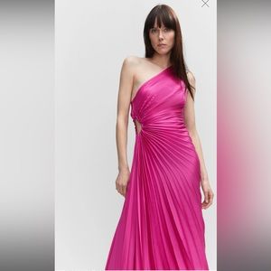 MANGO Asymmetrical pleated dress